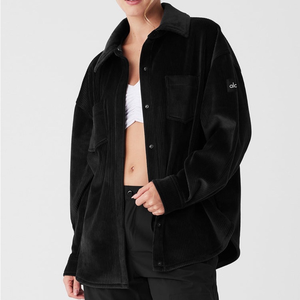 Alo Yoga Black Utility Jacket Corduroy Classic